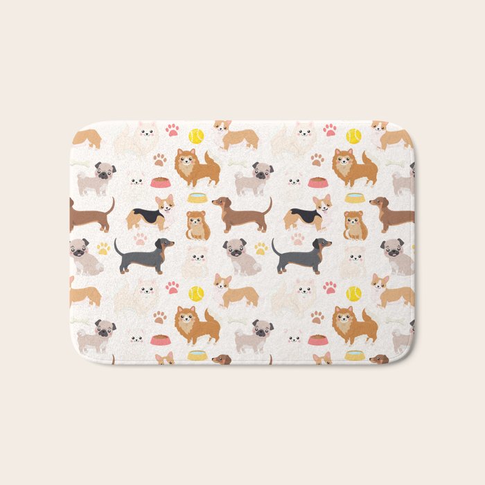 Cute Dog Pattern Bath Mat Gallery Image 1