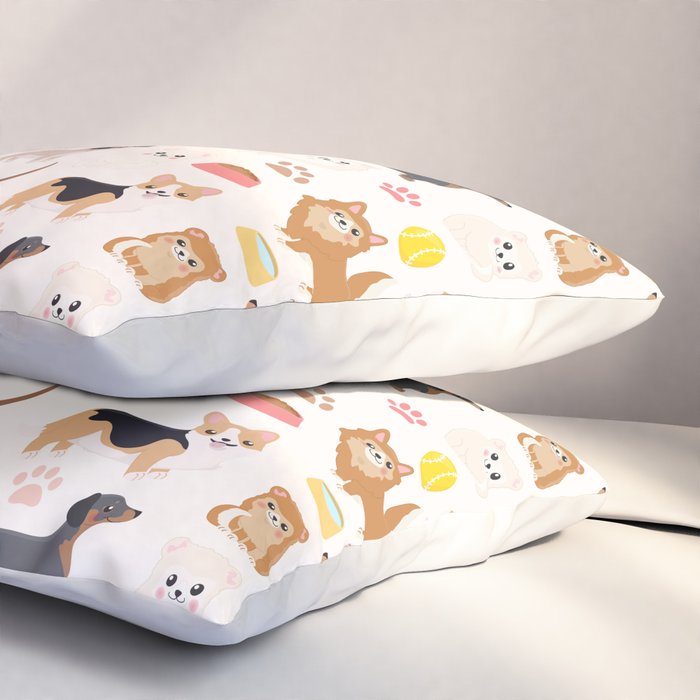 Cute Dog Pattern Pillow Sham Gallery Image 3