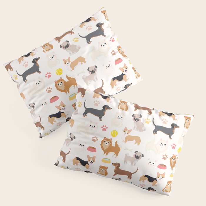 Cute Dog Pattern Pillow Sham Gallery Image 3