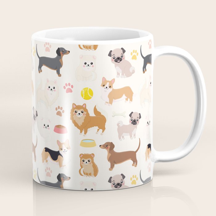 Cute Dog Pattern Coffee Mug Gallery Image 1
