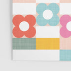 Retro Rainbow floral check pattern Poster Gallery Image 3
