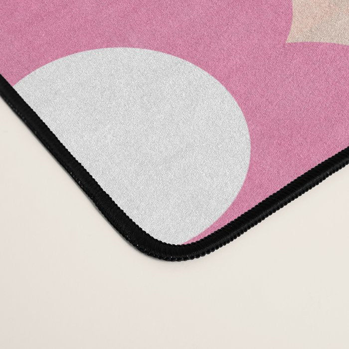 Retro Rainbow floral check pattern Desk Mat Gallery Image 4