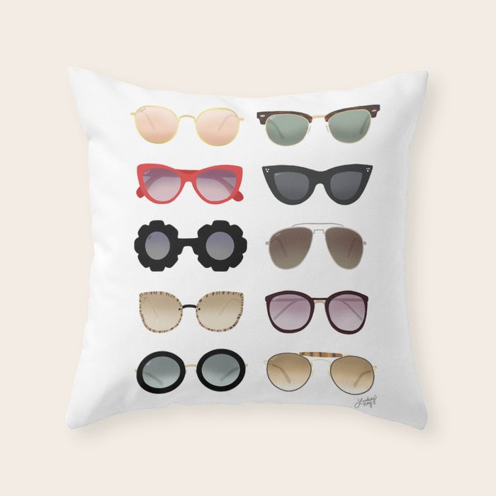 Ray Bans Sunglasses Illustration Throw Pillow Gallery Image 1