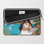 Travel poster woman in Mediterranean coast Laptop Sleeve Gallery Image 2