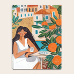 Travel poster woman in Mediterranean coast Notebook Gallery Image 4