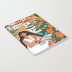 Travel poster woman in Mediterranean coast Notebook Gallery Image 2