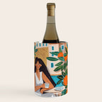 Travel poster woman in Mediterranean coast Wine Chiller Gallery Image 3