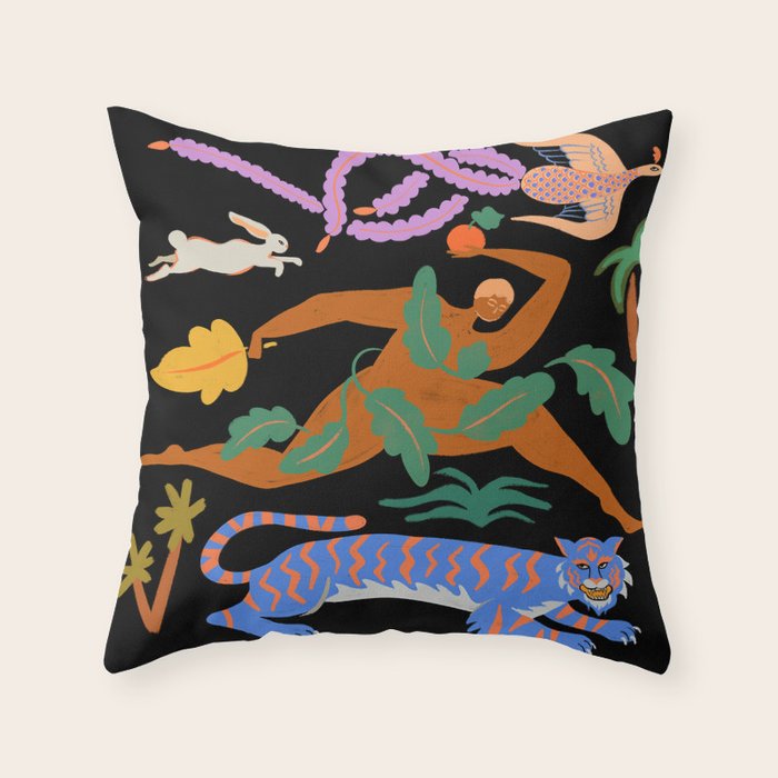 The Tiger, The Phoenix and The Hare Throw Pillow Gallery Image 6