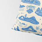 Abstract blue nature landscape doodle pattern Pillow Sham Gallery Image 4