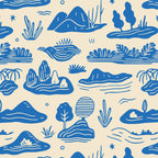 Abstract blue nature landscape doodle pattern Coffee Mug Gallery Image 2