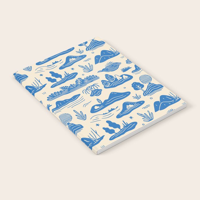 Abstract blue nature landscape doodle pattern Notebook Gallery Image 1
