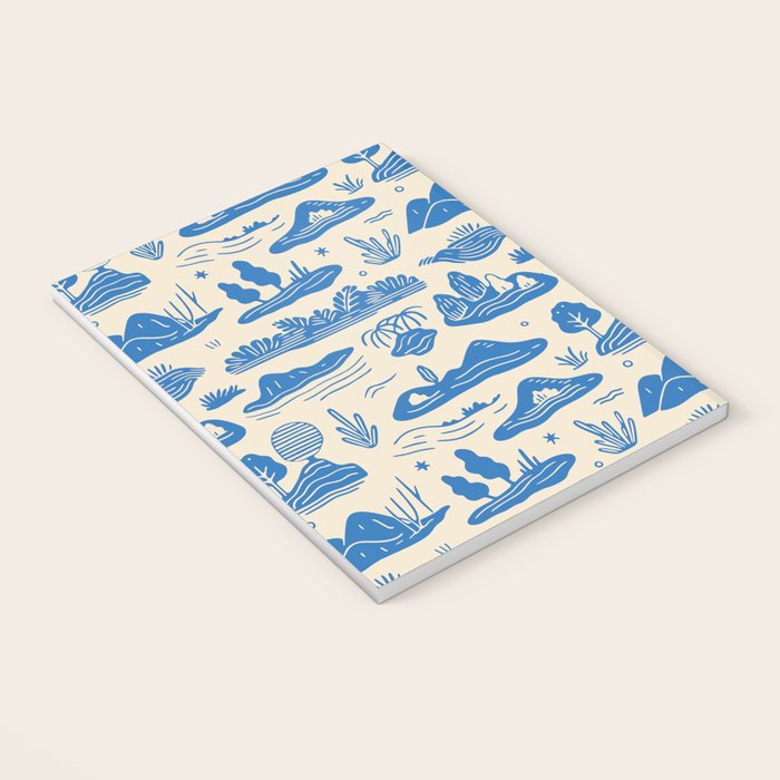 Abstract blue nature landscape doodle pattern Notebook Gallery Image 3