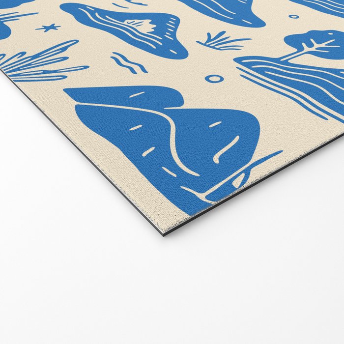 Abstract blue nature landscape doodle pattern Welcome Mat Gallery Image 2