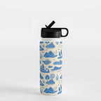 Abstract blue nature landscape doodle pattern Water Bottle Gallery Image 1
