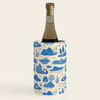 Abstract blue nature landscape doodle pattern Wine Chiller Gallery Image 1