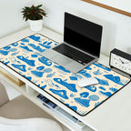 Abstract blue nature landscape doodle pattern Desk Mat Gallery Image 2