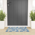 Abstract blue nature landscape doodle pattern Welcome Mat Gallery Image 3