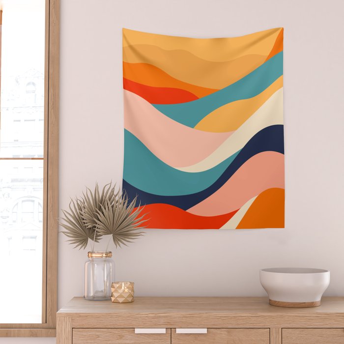 Colorful nature mountain landscape art Wall Tapestry Gallery Image 2