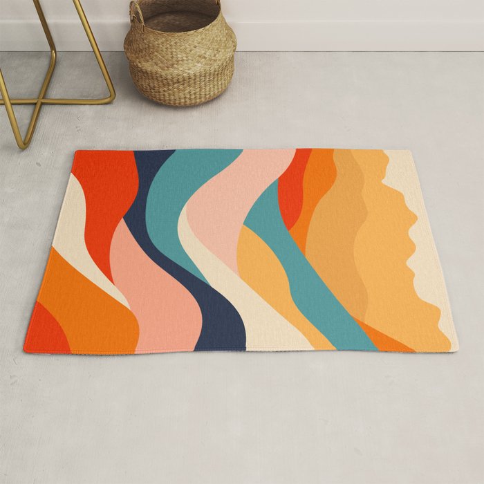 Colorful nature mountain landscape art Rug Gallery Image 1