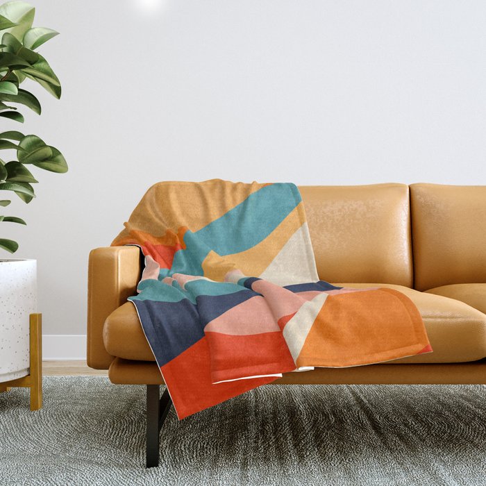 Colorful nature mountain landscape art Throw Blanket Gallery Image 1
