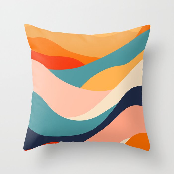 Colorful nature mountain landscape art Throw Pillow Gallery Image 6