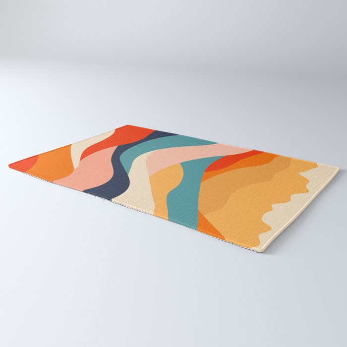Colorful nature mountain landscape art Rug Gallery Image 3