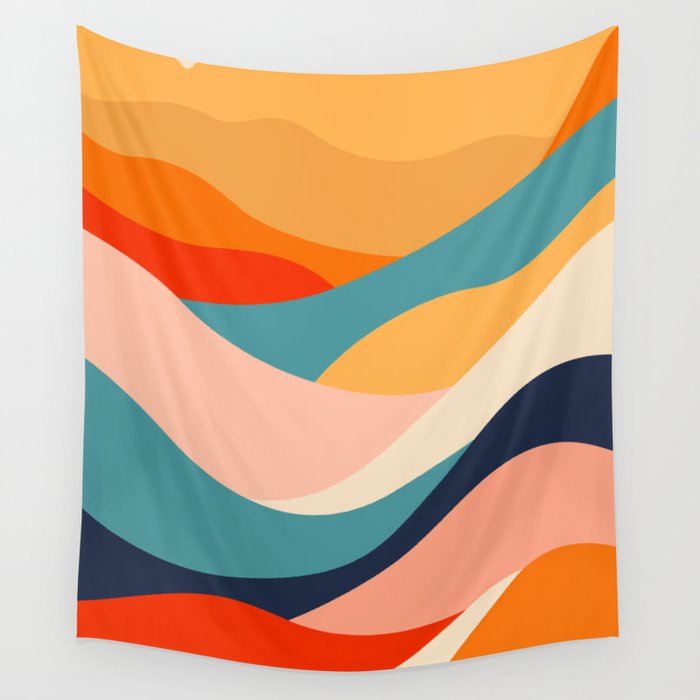 Colorful nature mountain landscape art Wall Tapestry Gallery Image 4
