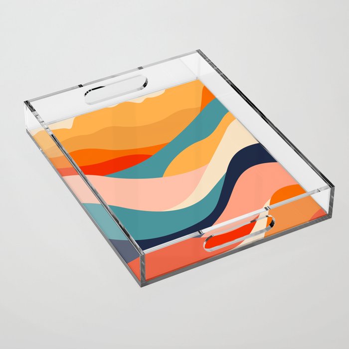 Colorful nature mountain landscape art Acrylic Tray Gallery Image 1