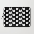 Spring Tulips IV Black and White Mid Century Flowers Laptop Sleeve Gallery Image 1