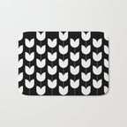 Spring Tulips IV Black and White Mid Century Flowers Bath Mat Gallery Image 1