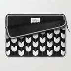 Spring Tulips IV Black and White Mid Century Flowers Laptop Sleeve Gallery Image 2