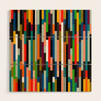 mid century stripes geometry retro Wood Wall Art Gallery Image 1