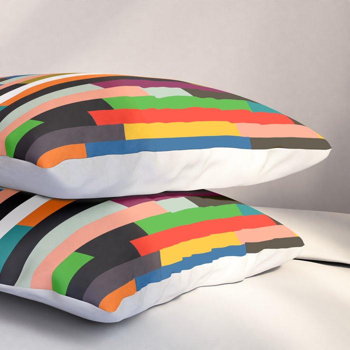mid century stripes geometry retro Pillow Sham Gallery Image 3