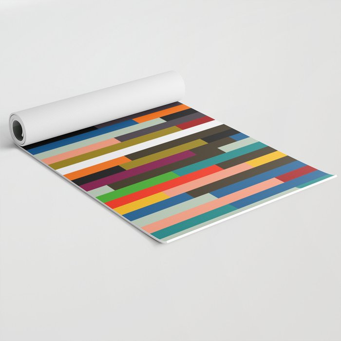 mid century stripes geometry retro Yoga Mat Gallery Image 2