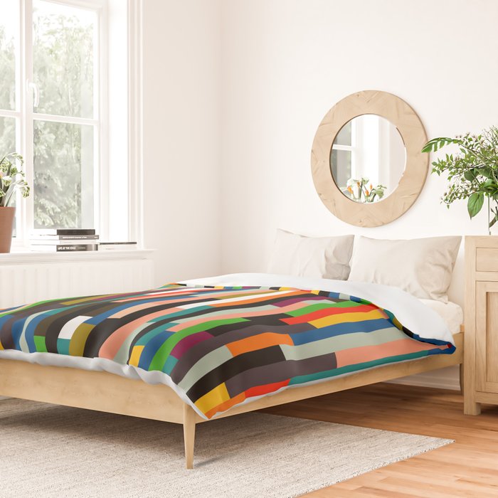 mid century stripes geometry retro Duvet Cover Gallery Image 2