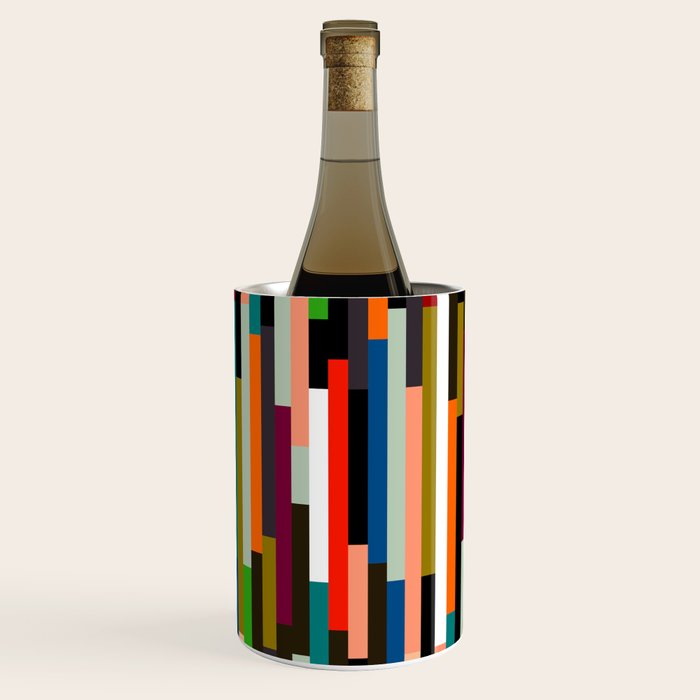 mid century stripes geometry retro Wine Chiller Gallery Image 1