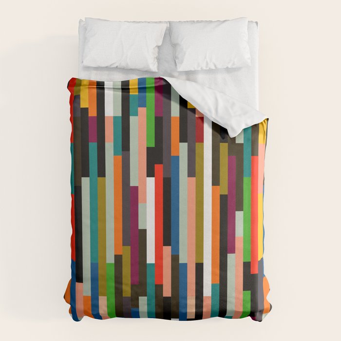 mid century stripes geometry retro Duvet Cover Gallery Image 6