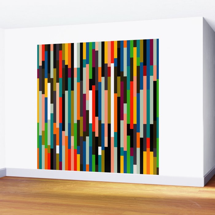 mid century stripes geometry retro Wall Mural Gallery Image 2