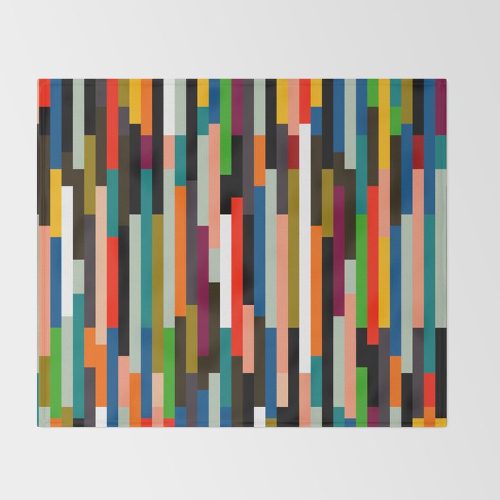mid century stripes geometry retro Throw Blanket Gallery Image 2