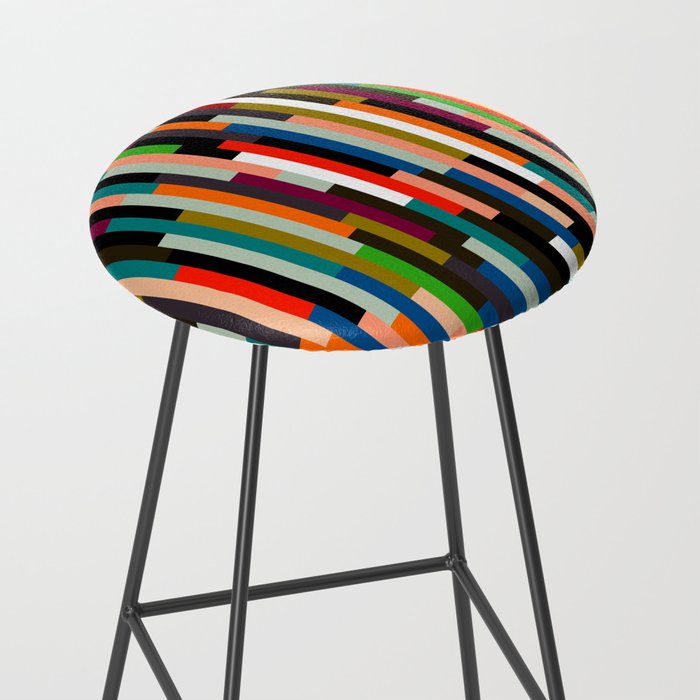 mid century stripes geometry retro Stool Gallery Image 2