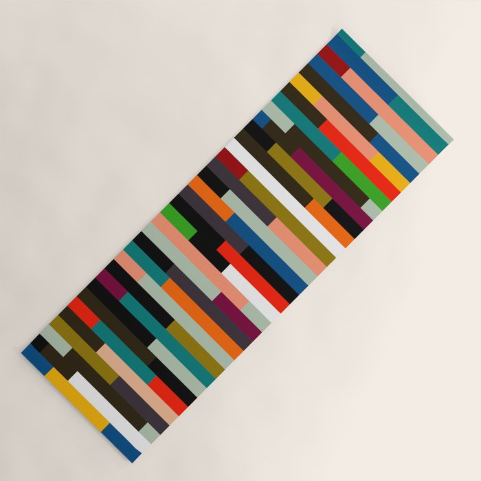 mid century stripes geometry retro Yoga Mat Gallery Image 1