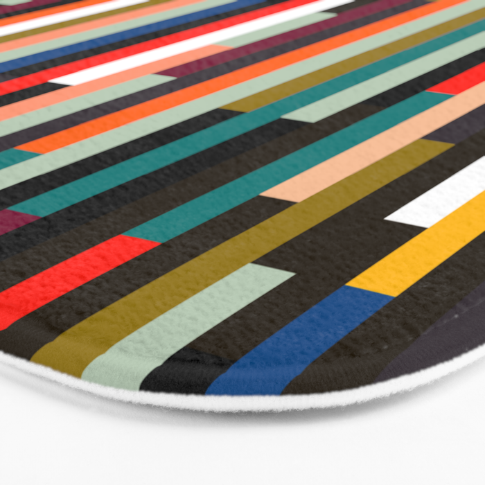 mid century stripes geometry retro Bath Mat Gallery Image 3