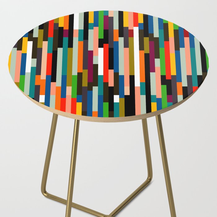 mid century stripes geometry retro Side Table Gallery Image 2