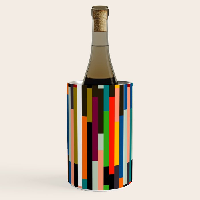 mid century stripes geometry retro Wine Chiller Gallery Image 3