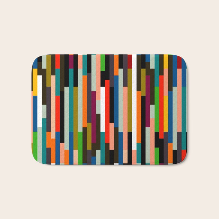 mid century stripes geometry retro Bath Mat Gallery Image 1