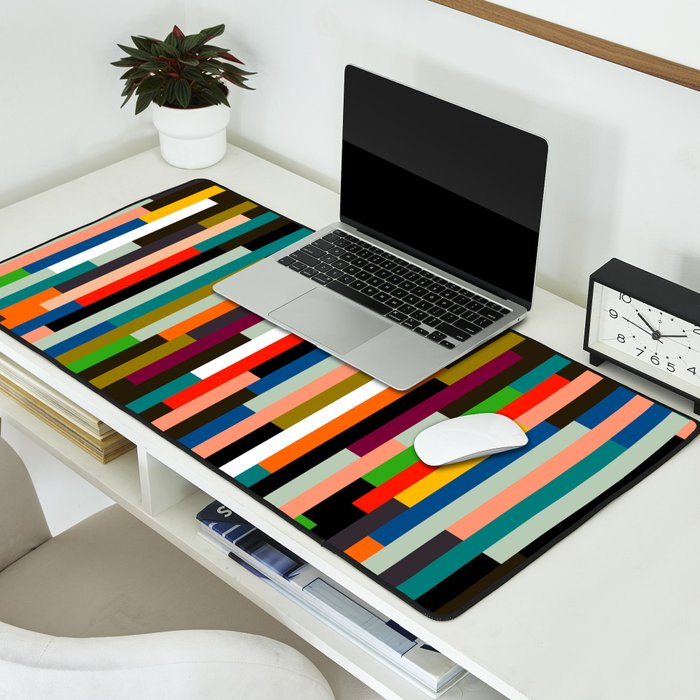 mid century stripes geometry retro Desk Mat Gallery Image 2