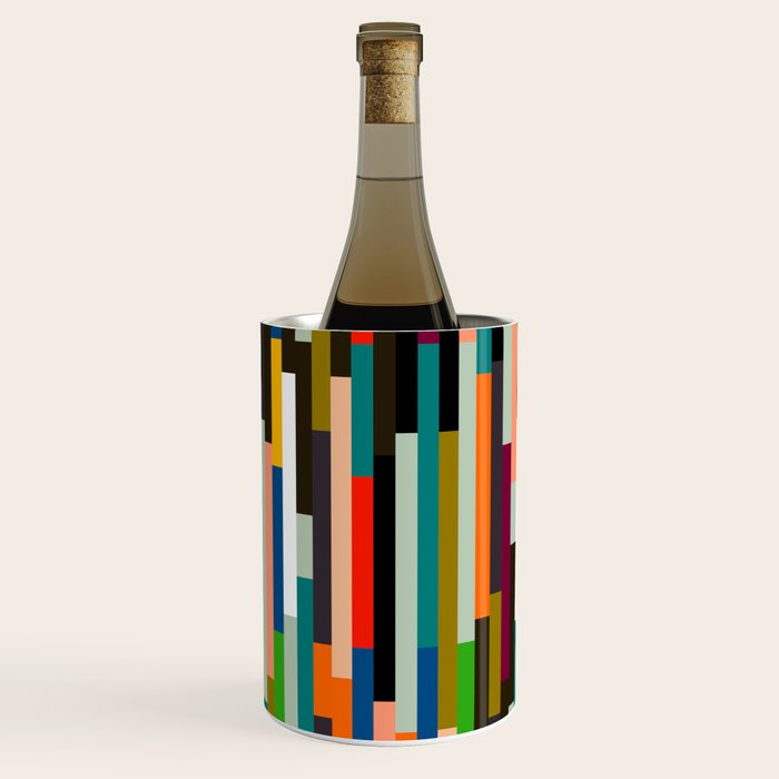 mid century stripes geometry retro Wine Chiller Gallery Image 2