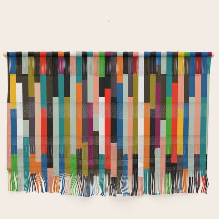 Mid Century Stripes Geometry Retro Wall Hanging