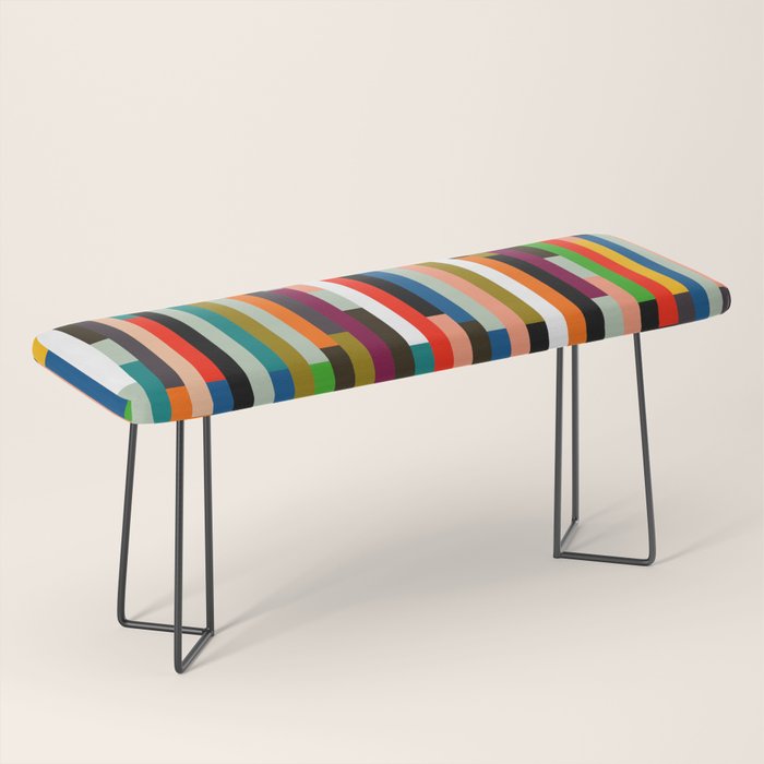 mid century stripes geometry retro Bench Gallery Image 1