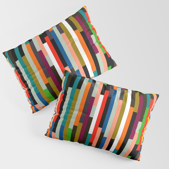 mid century stripes geometry retro Pillow Sham Gallery Image 3